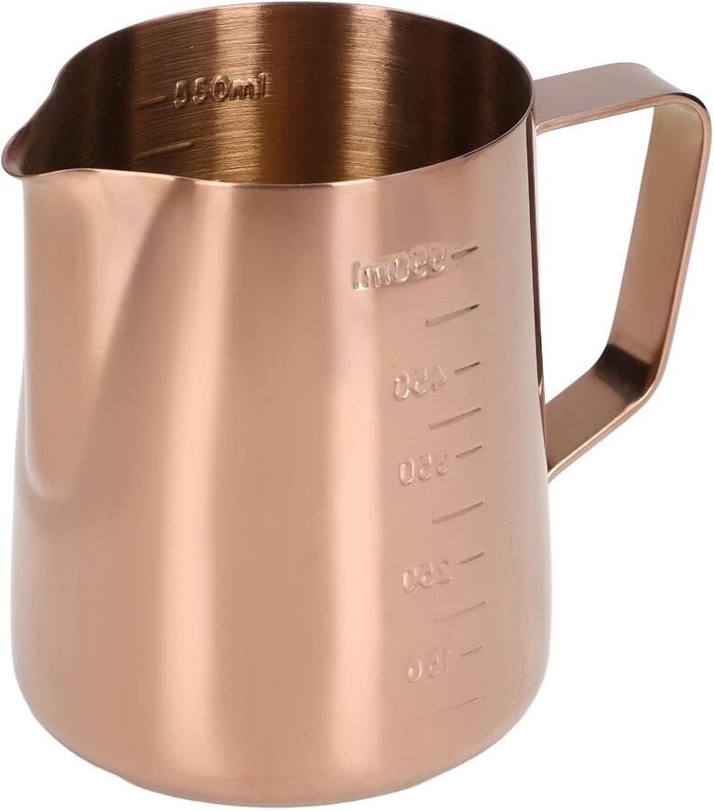 SnelShoppen 550ML Melkopschuimkan met Schaal Roze Goud RVS Melkopschuimer Koffie Stoomkan Keuken Accessoire