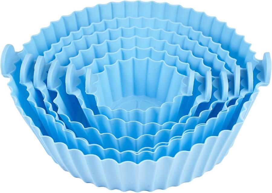 SnelShoppen 6 Stuks Airfryer Siliconen Vorm Ronde Siliconen Bakvorm voor Heteluchtfriteuse BPA-vrij en Hittebestendig Keukengerei Ideaal voor