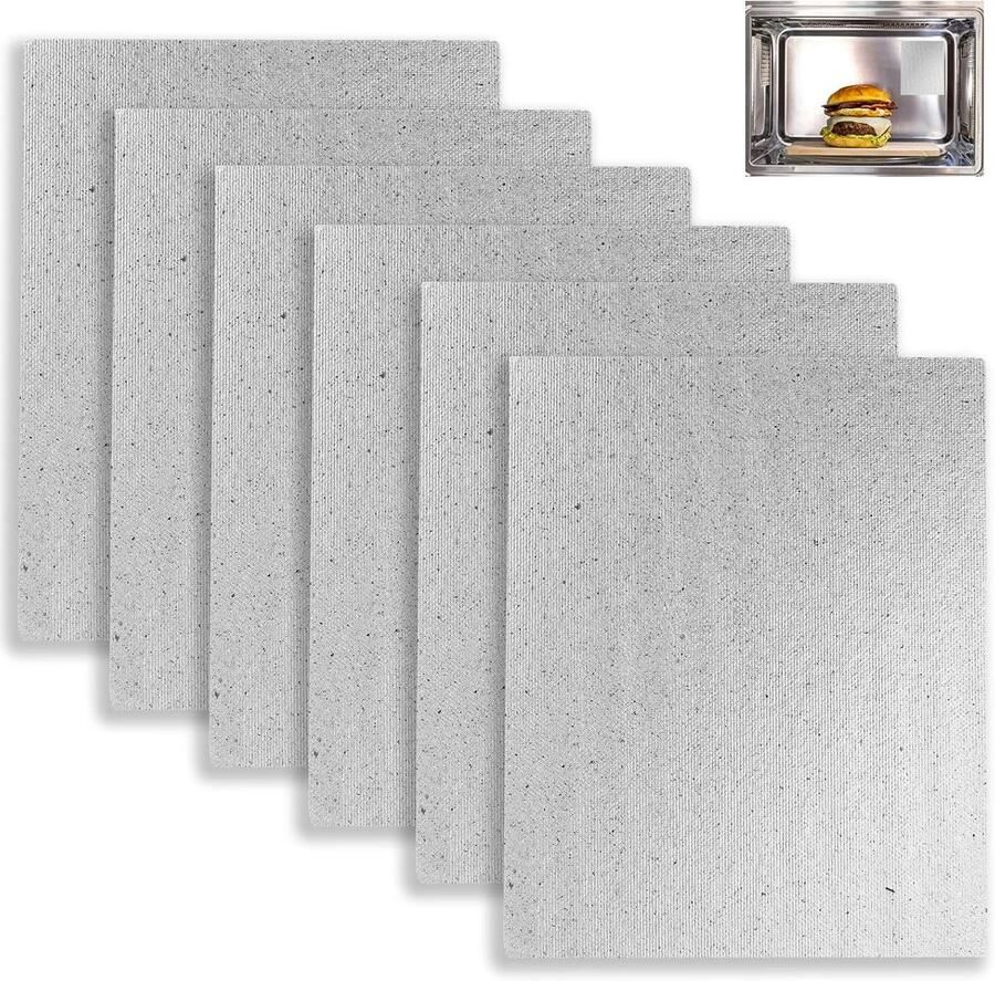 SnelShoppen 6 Stuks Mica Platen voor Magnetron 15x12cm Universeel Super Dikke Warmte Isolerende Vervangplaten Makkelijk op Maat te Snijden voor