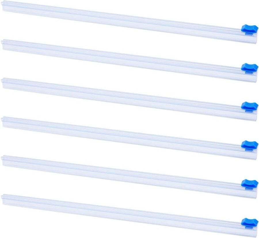 SnelShoppen 6 Stuks Plastic Slicer Cutter 15 Inch Herbruikbare Vershoudfolie Snijder Zelfklevende Snijder Vervanging Voor Voedselverpakking Aluminiu