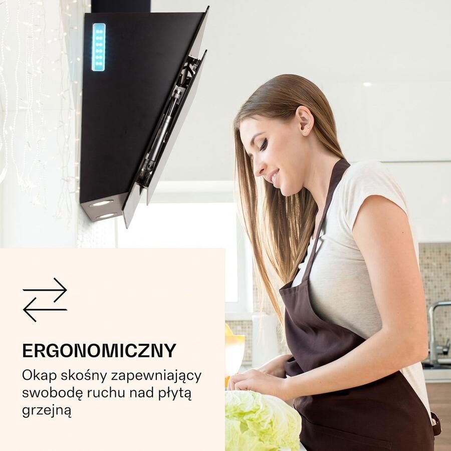 SnelShoppen 60cm Afzuigkap met Actieve Koolfilter Wandkap met RGB LED's Stille Afzuigunit voor Keuken 563m³ h Luchtstroom IoT Wifi Perfect voo