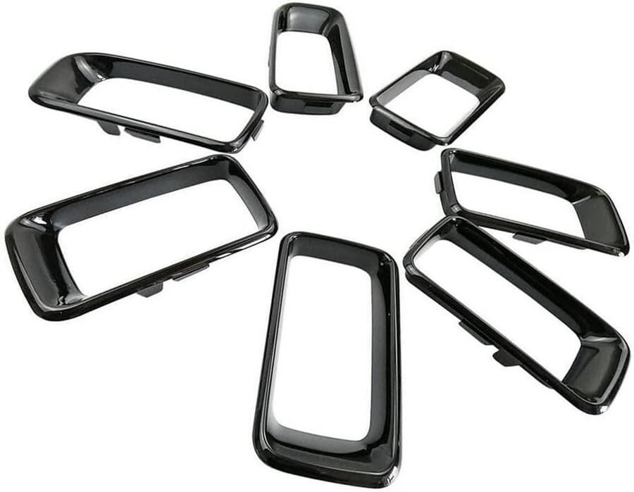 SnelShoppen 7 Delen Grill Inserts voor Grill Deksel Grill Ringen voor Grill Inserts Deksel Set voor Jeep Compass 2011-2016 Chroom Hoogwaardige A