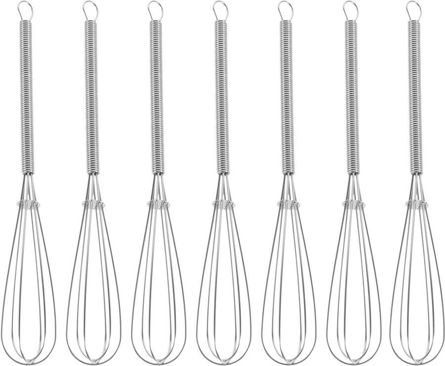 SnelShoppen 7 Stuks Haarverf Mixer Klopper Hand Blender voor Haarverf Mengtools Keuken Ballon Mixer Gereedschap Haarvakken RVS Handmatig