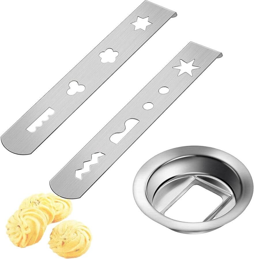 SnelShoppen 8 Vormen RVS Taartaccessoire voor Vleesmolen Taartaccessoire Vleesmolen met Aansluitring voor RVS Mondstuk Koekaccessoires voor MUM4 M