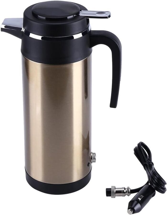 SnelShoppen 800ml 12V Draagbare In-Car RVS Elektrische Verhitting Kom Waterkoker voor Koffie en Thee Ideaal voor Reis en Buitenactiviteiten