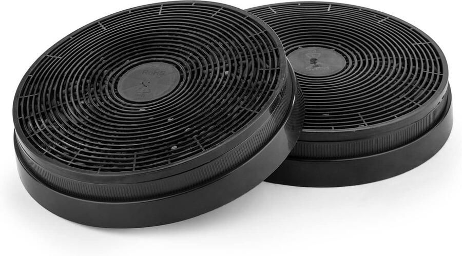 SnelShoppen Actief Koolfilter voor Afzuigkappen Reservefilters 17 5 cm Diameter Zwart Ideaal voor Keuken en Koken
