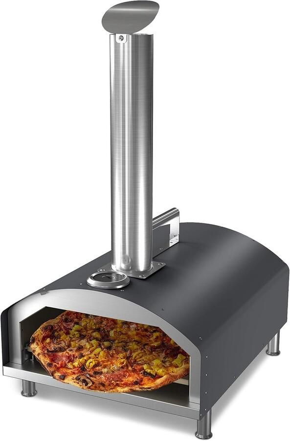 SnelShoppen ACTIVA Pizza Oven Pellet Pizza Oven voor Perfecte Pizza's Houtskool Grill Ideaal voor Tuin Camping Feest 12 Inch