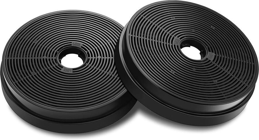 SnelShoppen Activated Carbon Filter voor Afzuigkap 2x Hoogwaardige Vervangingsfilters Ø 181 mm Ideaal voor Keuken Verwijdert Geurtjes en Rook