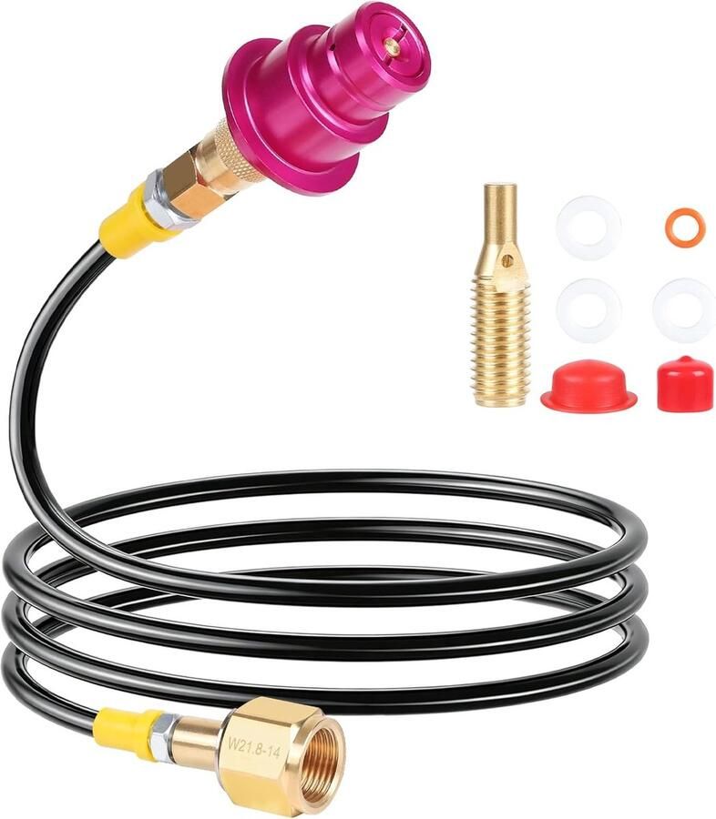 SnelShoppen Adapter voor Sodastream CO2-tankadapter met hogedrukslang voor SodaStream DUO externe slangadapter voor bruiswatermachines CGA320 W21