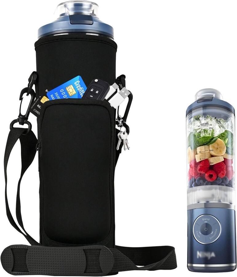 SnelShoppen AF-WAN Portable Mixer Tas voor Ninja Blast Max Geïsoleerde Mixer Case met Cross Strap Zwart Perfecte Pasvorm voor Keuken en Reizen