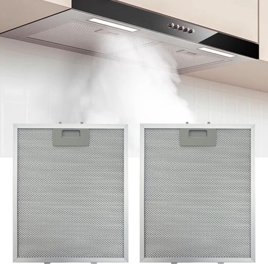 SnelShoppen Afzuigkap Filter Metalen Vetfilter 5-laags Aluminium Gaas 320x260mm Universele Afzuigventilator Filters 2 Stuks voor Keuken Ventilatie