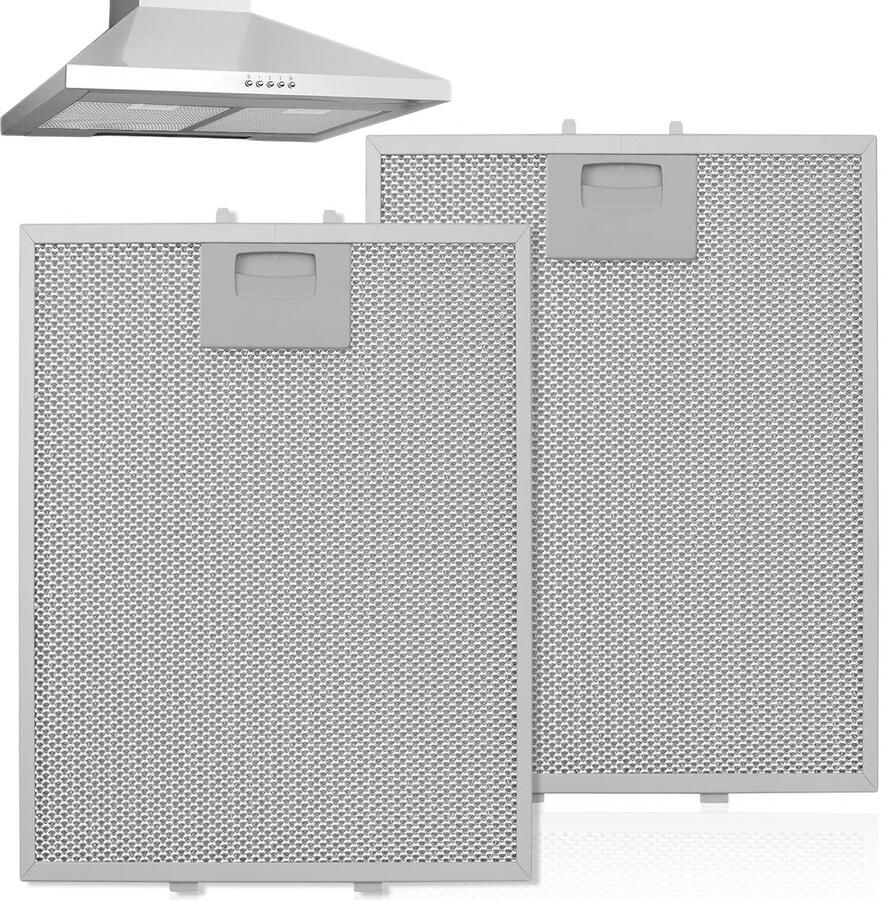 SnelShoppen Afzuigkapfilter 2 Stuks Herbruikbaar Vetfilter 5-Laags Metalen Net met Aluminium Frame Compatibel met Meeste Afzuigkappen Gemakkel