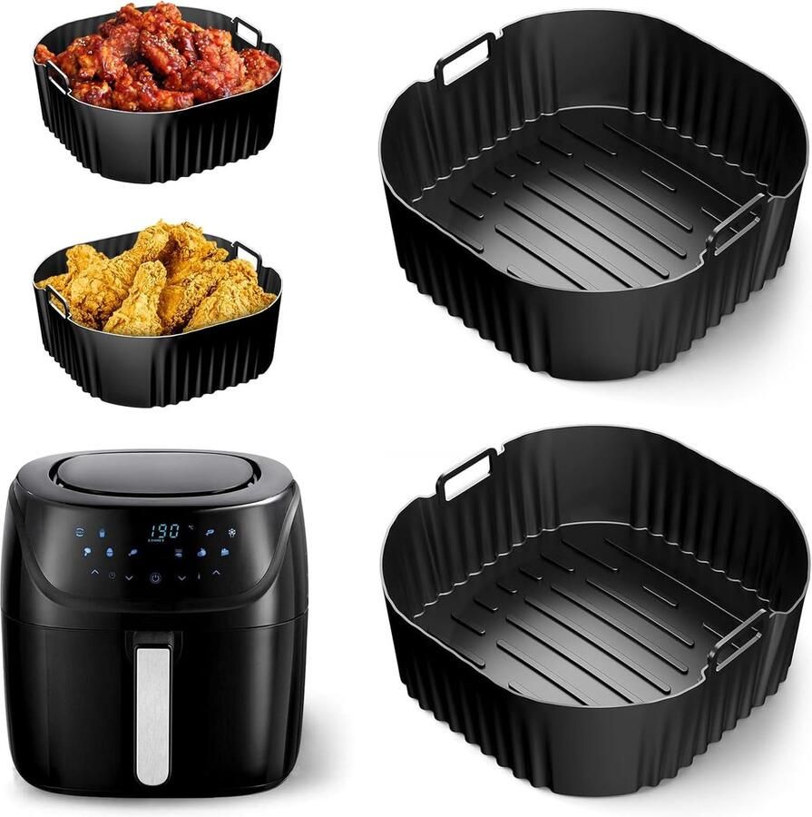 SnelShoppen Air Fryer Silicone Molds voor 4L Airfryer 2 Stuks Silicone Inzet voor Bakken Geschikt voor Philips Airfryer Keuken Accessoires Koke