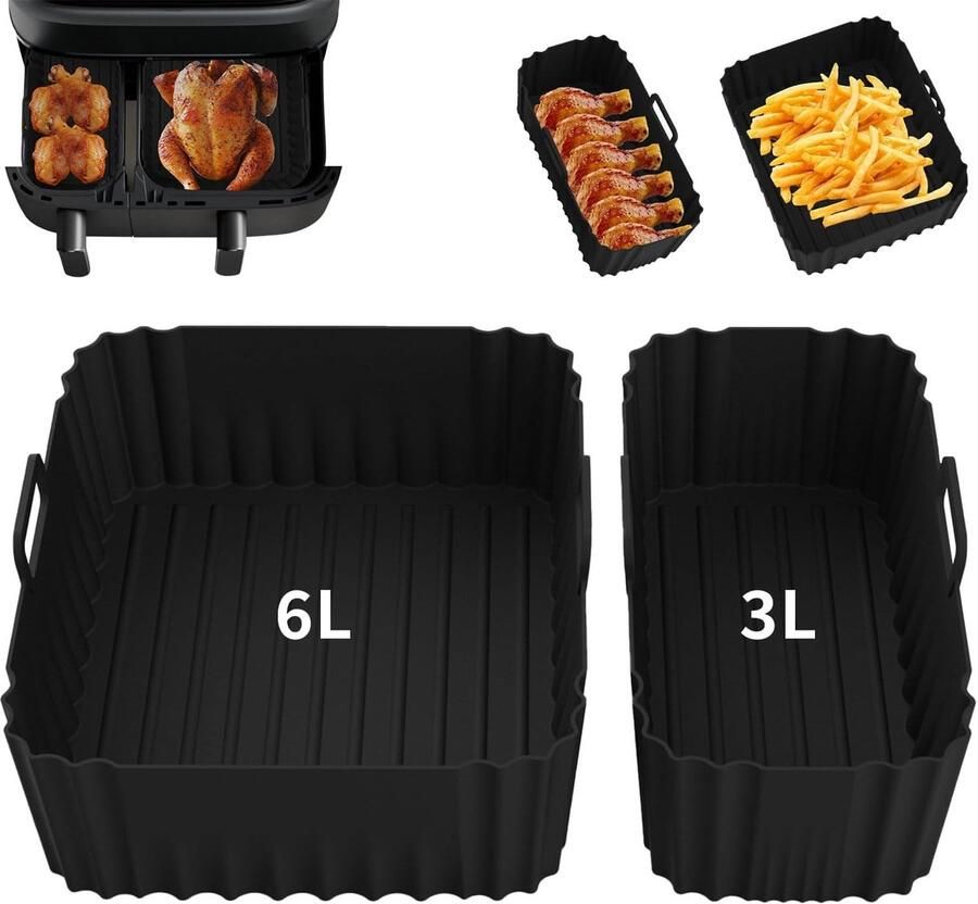 SnelShoppen Air Fryer Siliconen Vorm voor Philips 3000 & 5000 Serie Herbruikbare Platte Vorm Food Grade Siliconen Accessoires voor Gezond Koken
