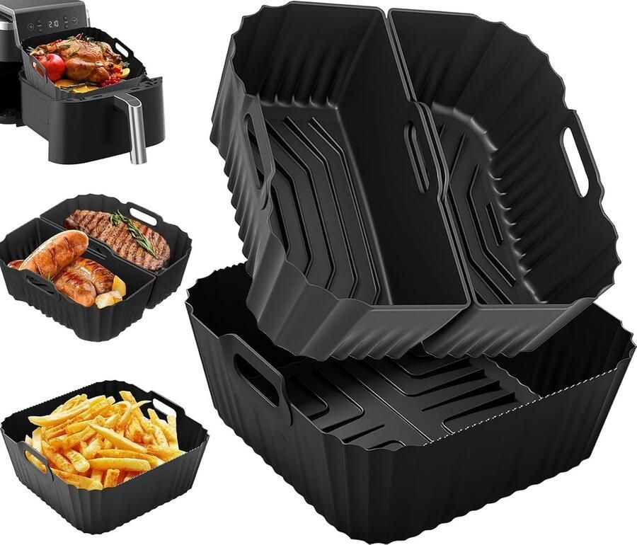 SnelShoppen Airfryer Siliconen Vorm Set voor 5 5L 6L 6 2L 6 4L Heteluchtfriteuse 3 Stuks Silicone Bakvormen voor Keuken Bakken Gezond Koken
