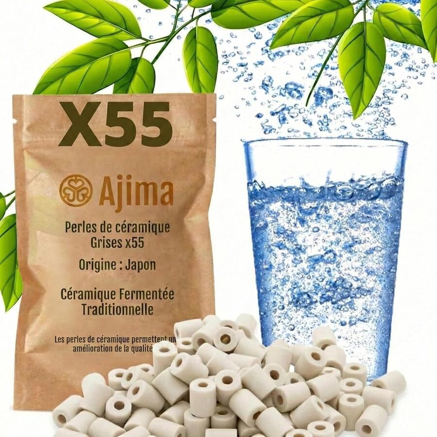 SnelShoppen Ajima EM 55 grijze keramische kralen waterfilter natuurlijk milieuvriendelijk anti-kalk reiniging van water voor karaf waterkoker