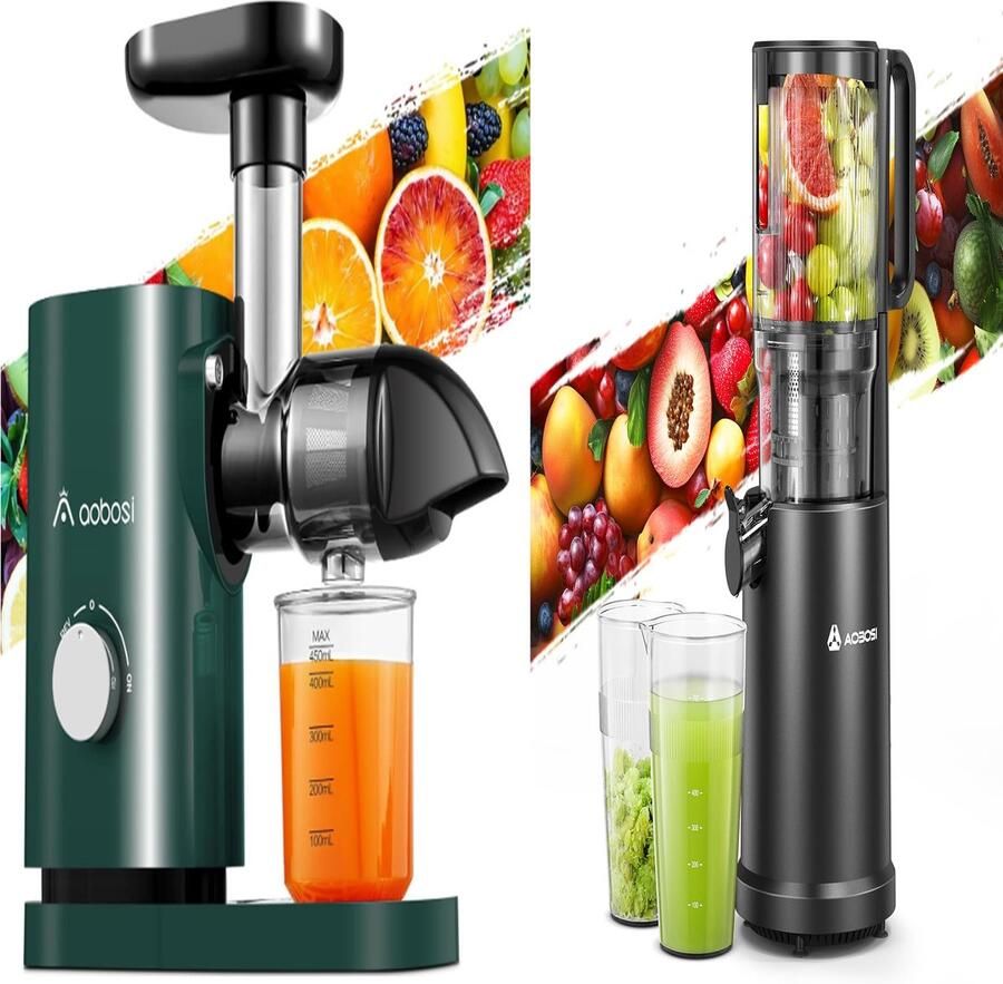 SnelShoppen Aobosi Slow Juicer Professionele Groente- en Fruitsapcentrifuge met Stille Motor Omkeerfunctie BPA-vrij Inclusief Sapkan en Reiniging