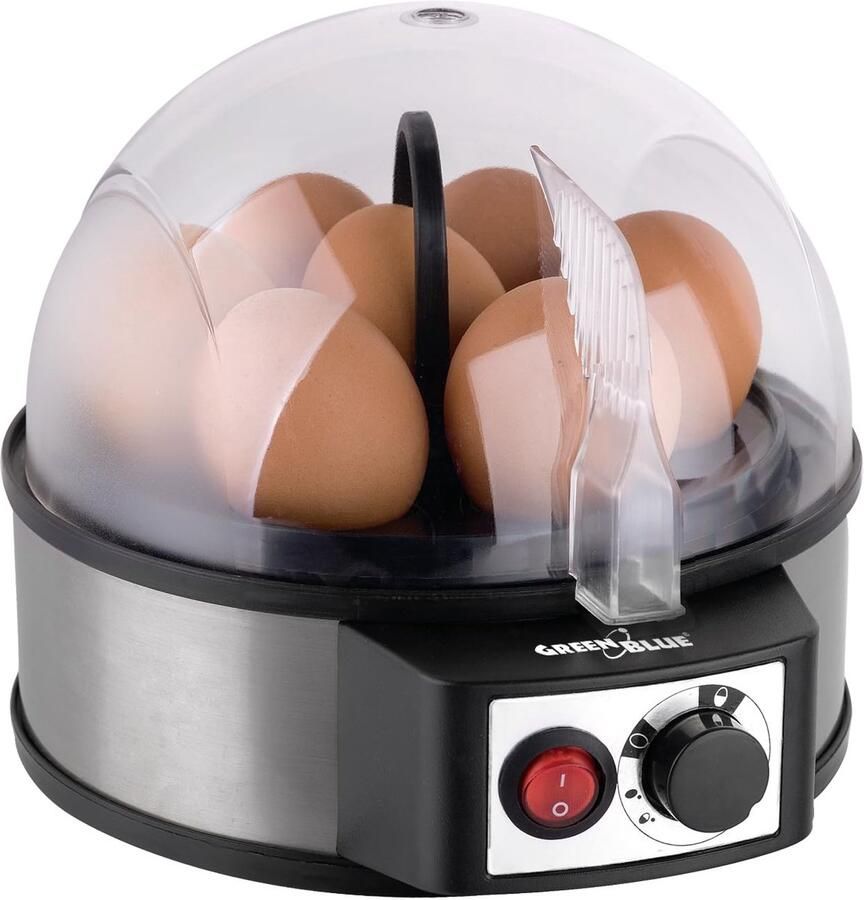 SnelShoppen Automatische eierkoker 400W voor 7 eieren maatbeker ideaal voor keuken eenvoudig in gebruik perfect voor ontbijt of brunch