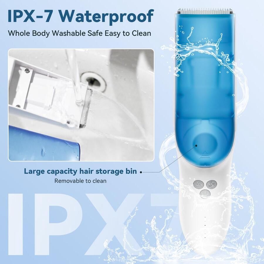 SnelShoppen Baby Tondeuse Geruisloze Haar Snijmachine met Vacuüm Adsorptie IPX7 Waterdicht Oplaadbaar 2 Gids Kammen Veilig voor Kinderen Profes
