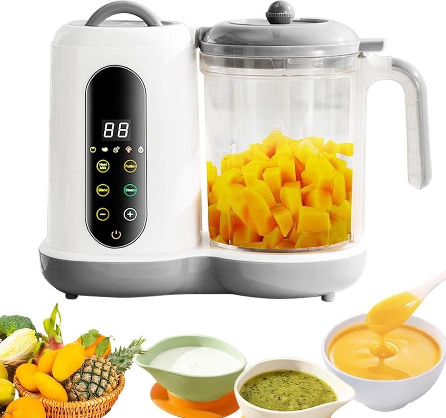 SnelShoppen Baby Food Maker 4-in-1 Multifunctionele Babyvoeding Processor Stoompan Porridge Bereider 400ml Automatisch Koken Zelfreinigend Id