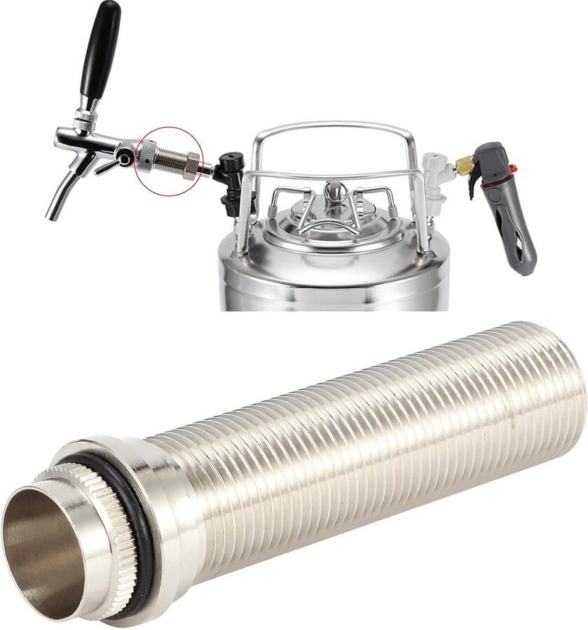 SnelShoppen Beer Long Shank G5 8 inch Tap 98.5mm Langstaaf Tapkraan Verstelbaar Rvs Voor Thuisbrouwerij Bier Tapinstallatie