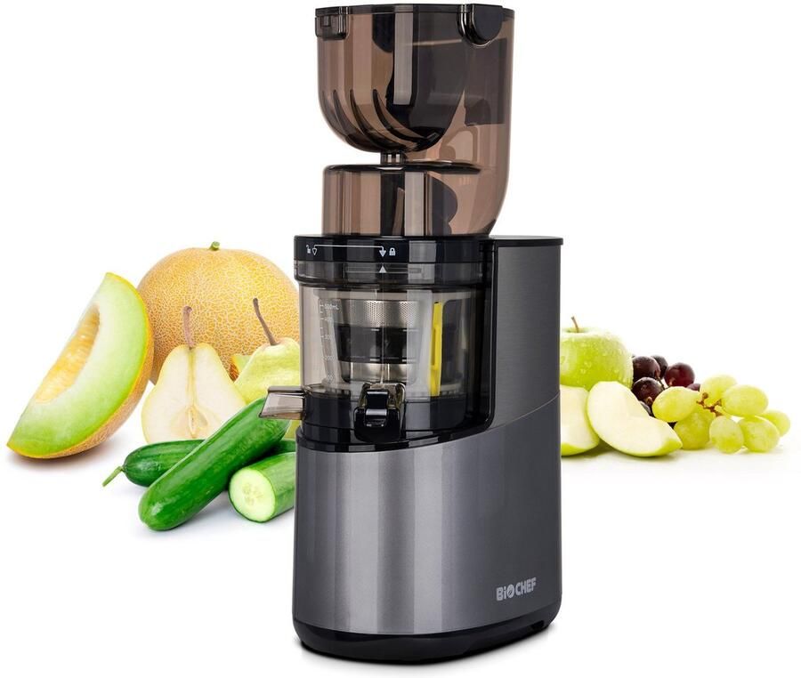 SnelShoppen BioChef Atlas Whole Slow Juicer Pro Sapcentrifuge 400W Zilverkleurig BPA-vrij Vaatwasmachinebestendig Koudpersen Keuken