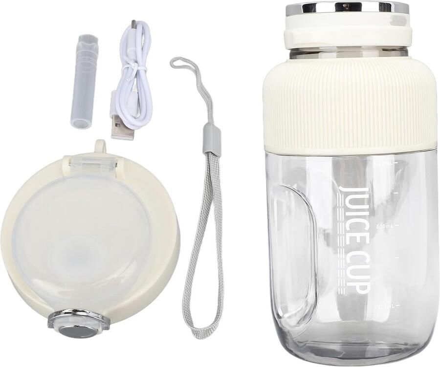 SnelShoppen Blender Cup 1.2L Multifunctionele Blenderfles Elektrische Smoothie Maker Draagbare Oplaadbare Juice Mixer voor Reizen Camping Gym