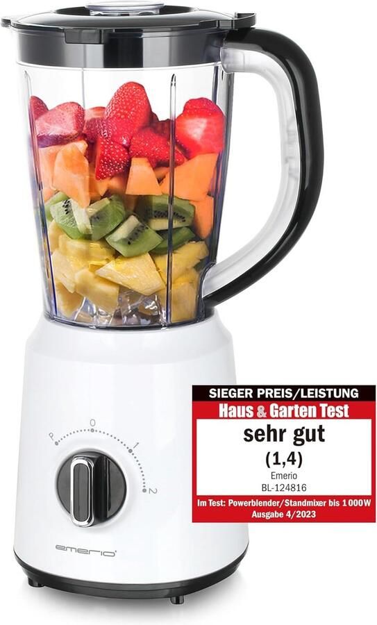 SnelShoppen Blender met Crush Ice-functie 1 5L 2 snelheden + pulse-functie roestvrijstalen mes 500 watt ideaal voor shakes smoothies keuken