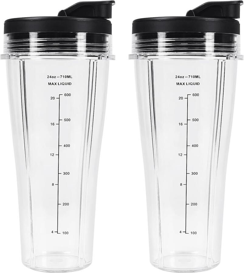 Thijox Blender Reserveonderdelen 710 ml voor Ninja Blender 2 Stuks Helder Perfecte Vervangingen voor Blender Cups Ideaal voor Keuken en Smoothies