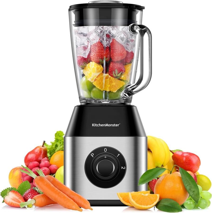 Thijox Blender Pro 1200 Watt Smoothie Maker 1.5 Liter met 3 standen Ideaal voor Gezonde Smoothies Soepen en Sappen in de Keuken