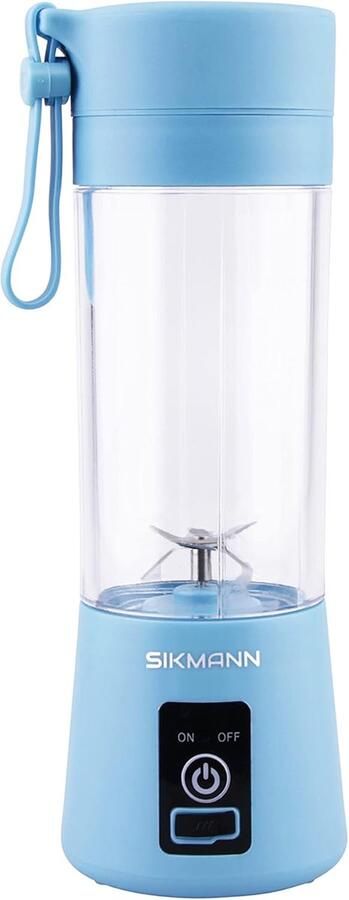SnelShoppen Blender To Go Draagbare Blender Smoothie Maker 380ML Blauw Perfect voor Camping Sport Keuken en Reizen