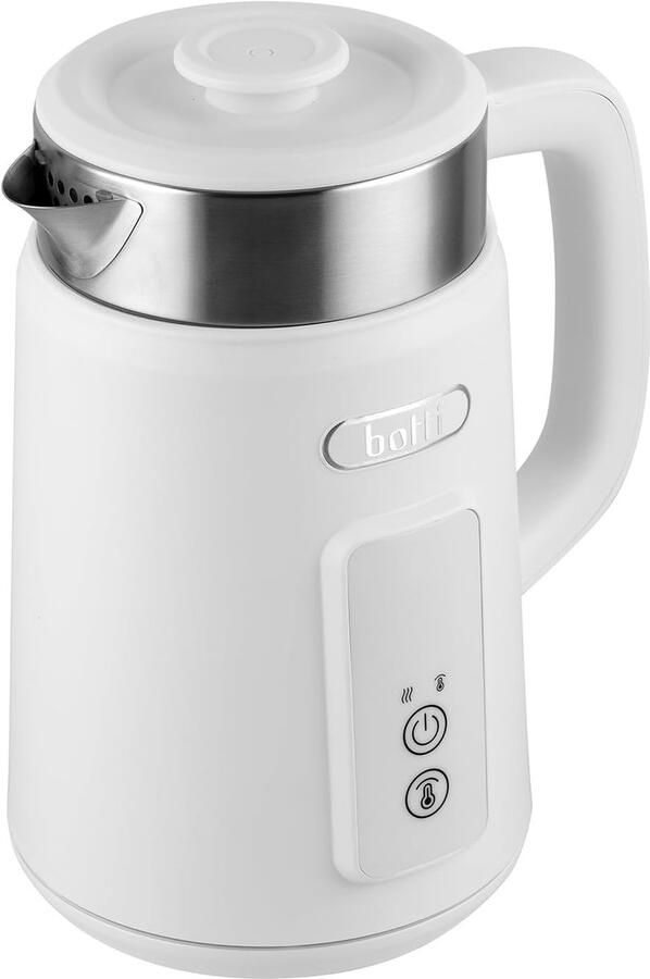 SnelShoppen Botti Luiz Waterkoker 1 5L Wit LED Temperatuurweergave Dubbelwandig Design 360° Draaibare Voet Snelle Verwarming Warmhoudfunct