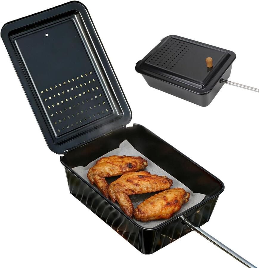 SnelShoppen Camping Popcorn Pot Opvouwbare Anti-aanbakpan Popcorn Maker Met Lange Handgreep Ideaal Voor Kamperen Wandelen Barbecue Picknick