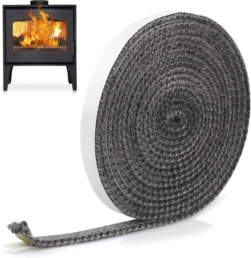 SnelShoppen Chimney Seal 3m Oven Sealing Cord Hittebestendig 3mm x 10mm voor Rookoven Houtkachels Haarden Schoorsteenverlenging