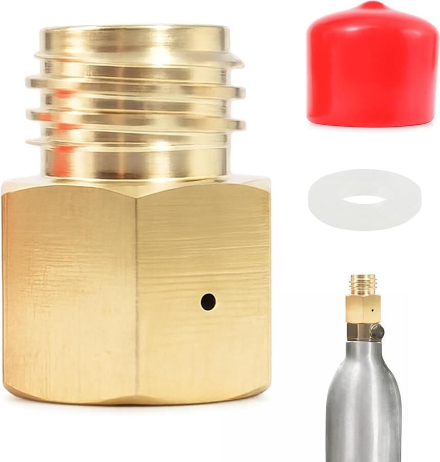 SnelShoppen CO2 Adapter TR21-4 voor Cube Tank TR21-3 Veilig Duurzaam Goede Afsluiting Messing Cilinder Conversie Adapter voor CO2 Flessen