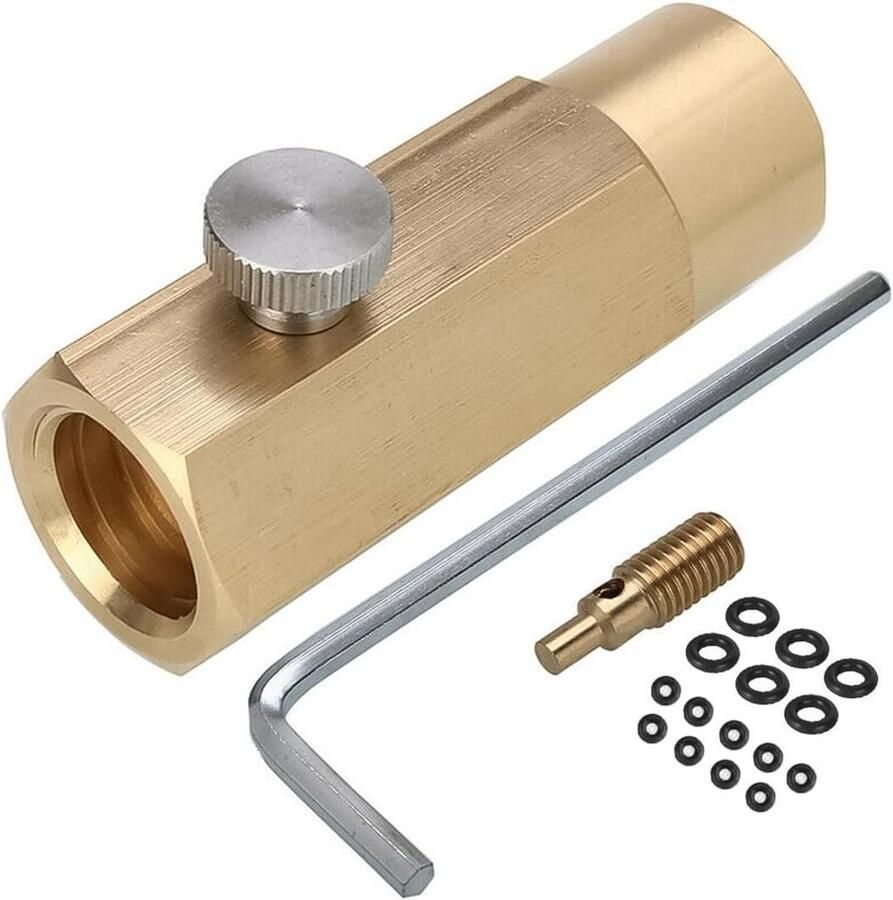 SnelShoppen CO2 Fles Adapter Vul Tank CO2 Bijvuladapter Aansluiting voor CGA320 naar TR21.4 CO2 Fles Ventiel (W21.8-14) Hoogwaardige Messing D