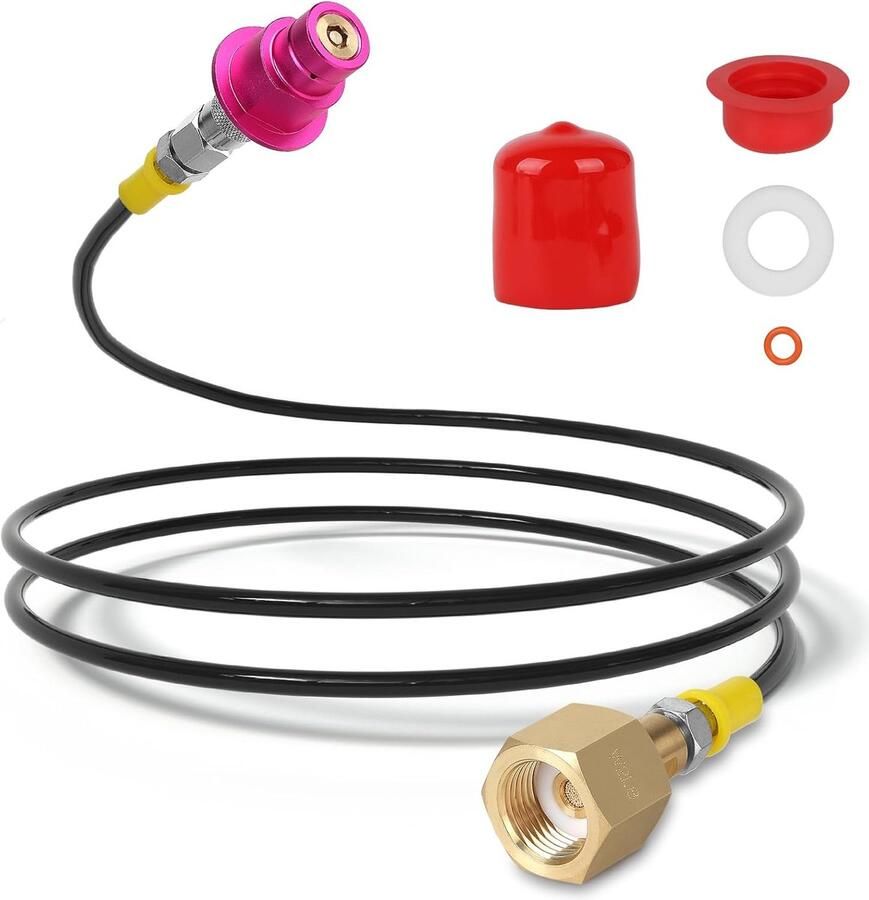 SnelShoppen CO2-fles Adapter W21.8-14 voor Soda-Stream Refill Quick Connect 1 5 m Hoge Druk Fles voor Duo Crystal 3.0 Gaia Art Terra Veilig