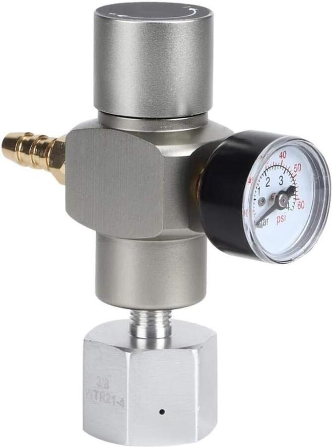 SnelShoppen CO2 Gasregulator 2 in 1 Mini Soda Drukmeter Bier Kegerator Regulator CO2 Dispenser met 3 8 op TR21.4 Draadadapter voor Feest Camping e