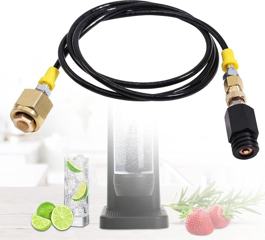 SnelShoppen CO2 Slang Adapter Hogedrukslang 1 5 m Zwarte Teflon Slang voor Koolzuurhoudende Drankenmachines Geschikt voor Soda Stream Crystal