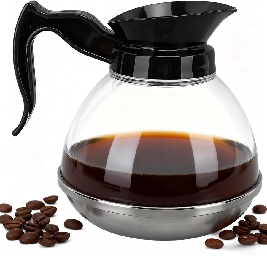 SnelShoppen Coffee Carafe 1.2QT Universele Vervangende Koffiekan met Comfortabele Handgreep Koffie Pot voor Koffiemachine Sterke Compatibiliteit