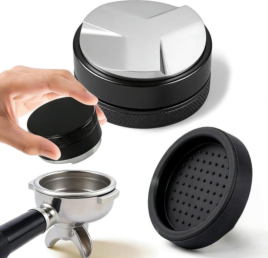 SnelShoppen Coffee Distributor 53mm Met Silicone Mat Voor 54mm Filterhouder Verstelbare Diepte Antislip Accessoires Voor Koffiemachines
