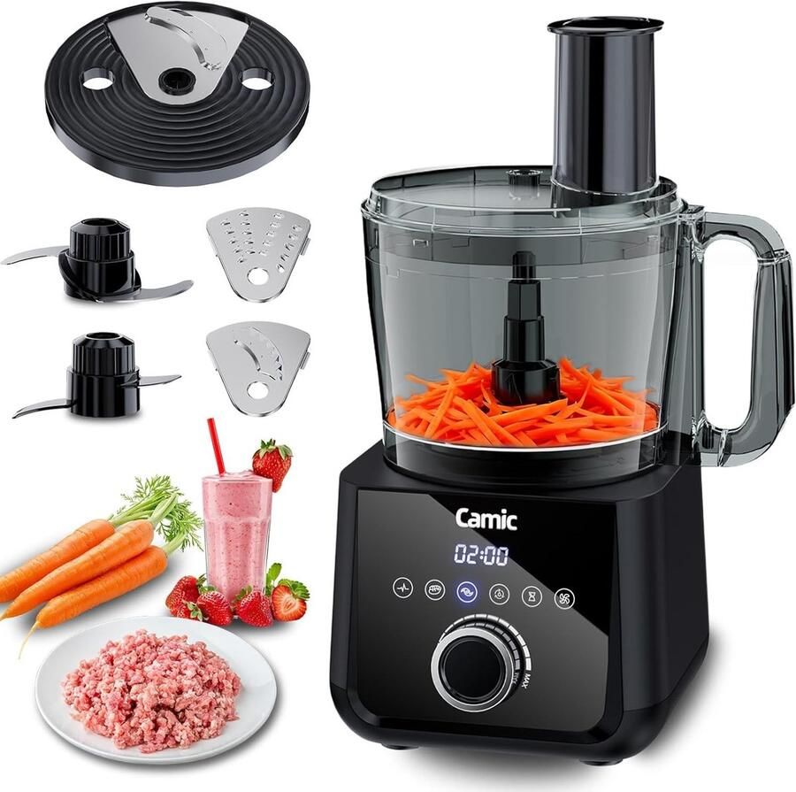 SnelShoppen Compacte Keukenmachine Food Processor 1500W Motor 6 Functies PowerChop 3-in-1 Schijf Eenvoudige Montage 2 5L Kom voor Smoothies Ha