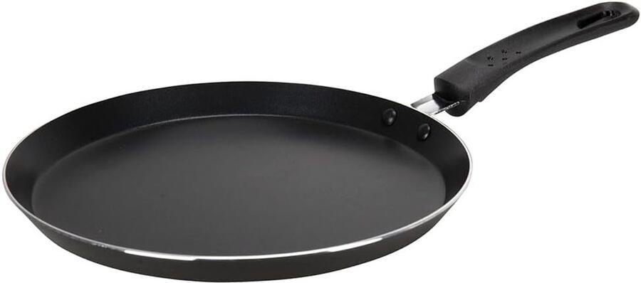 SnelShoppen Crepe Pan 24 cm Aluminium met Antiaanbaklaag PFOA-vrij Ideaal voor Pancakes Crêpes en Meer Geschikt voor Alle Warmtebronnen Behal