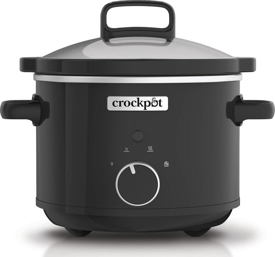 SnelShoppen Crockpot Slowcooker 2 4 Liter Verwijderbare Keramische Kom Gemakkelijk te Reinigen Voor 1-2 Personen Zwart Ideaal voor Keuken