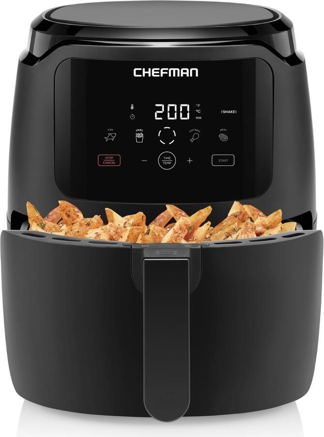 SnelShoppen Digitale Airfryer met One-Touch Control 4 Kookvoorsets Instelbare Tijd en Temperatuur Frituren met 98% Vrije Olie Led-Shake-Herinner
