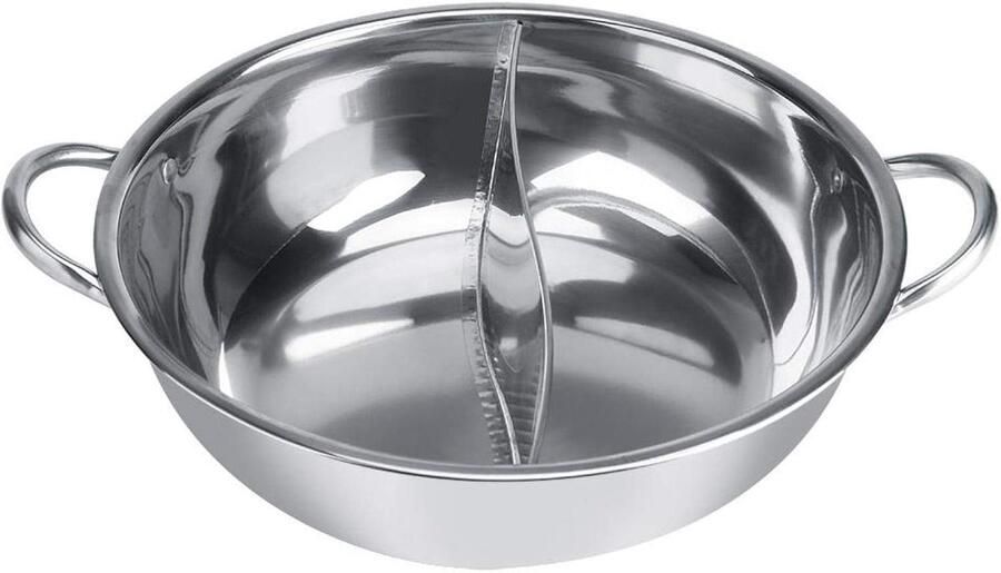 SnelShoppen Divided Hot Pot Dubbele Smaakpan 27 29 31 34cm Dikke RVS Voor Inductiekookplaat Perfect Voor Feest Keuken en Camping