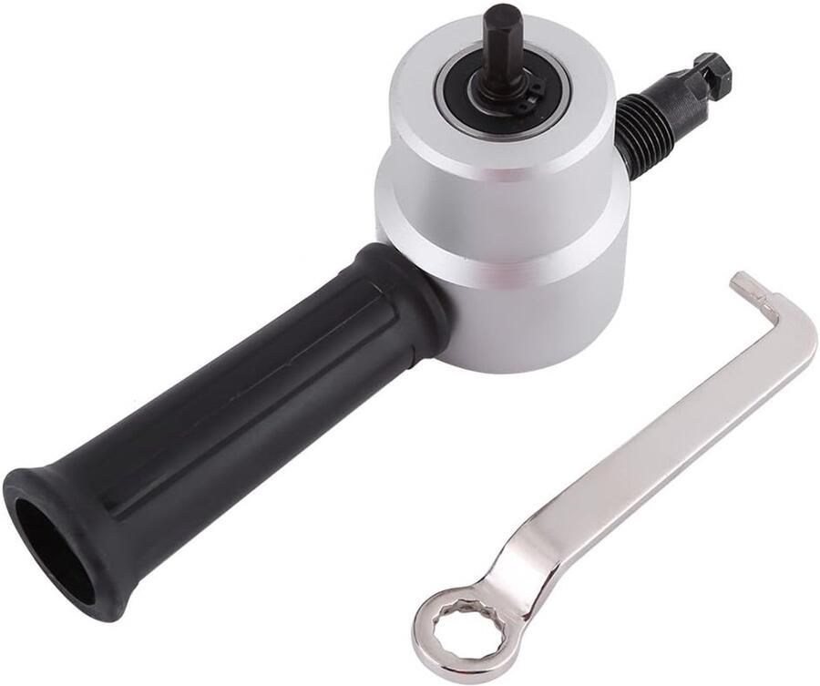 SnelShoppen Double Head Bladmetaal Scherenset 1500-3000RPM Min 12mm Gat Ronde Metaalplaat Snijmachine 360 Graad Verstelbare Boor Snijgereedschap