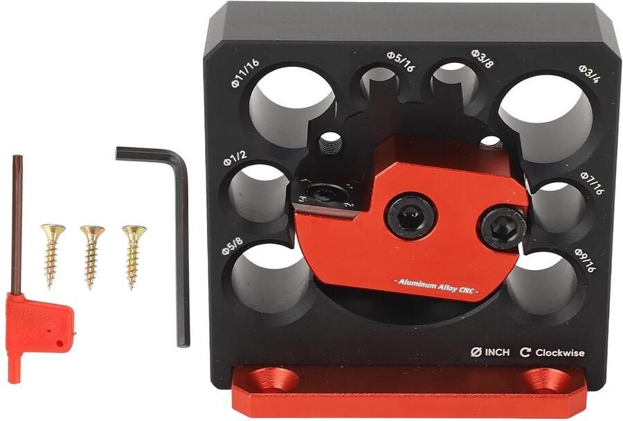 SnelShoppen Dowel Maker Jig Kit Verstelbare Dowel Maker voor Houtbewerking Inclusief 8 Verschillende Diameter Gaten Duurzaam Aluminium Legerin