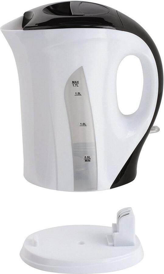 SnelShoppen Draadloze Elektrische Waterkoker 1.7L Wit Zwart Snel Koken Ideaal voor Keuken Camping & Thuis Gebruik Sterke 2200W Vermogen