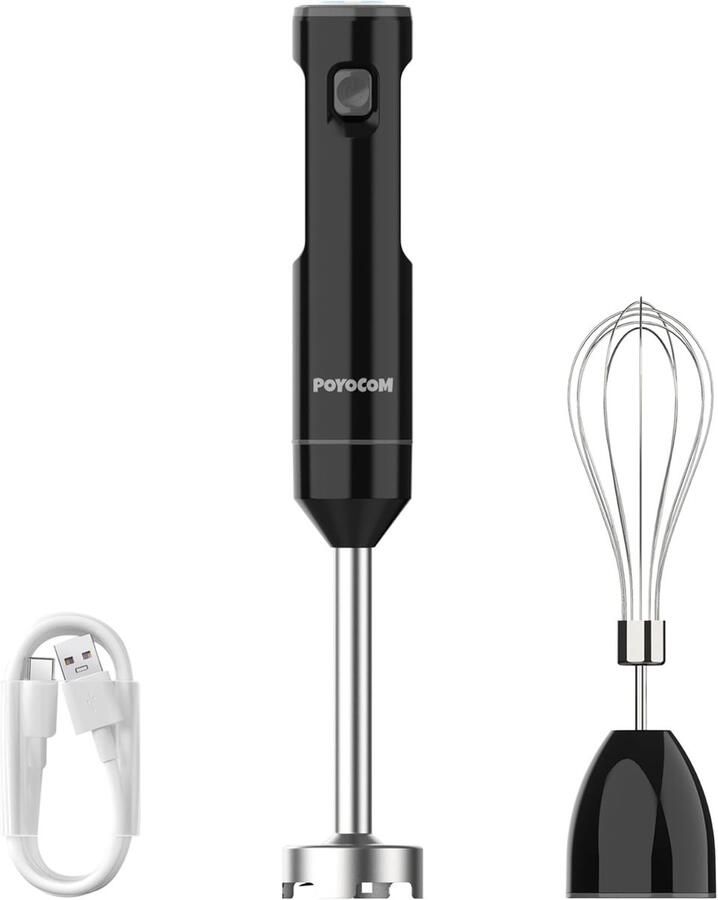 SnelShoppen Draadloze Handblender met Variabele Snelheid Oplaadbare Staafmixer met Type-C Kabel Eieren Klopfunctie voor Smoothies Milkshakes Sau